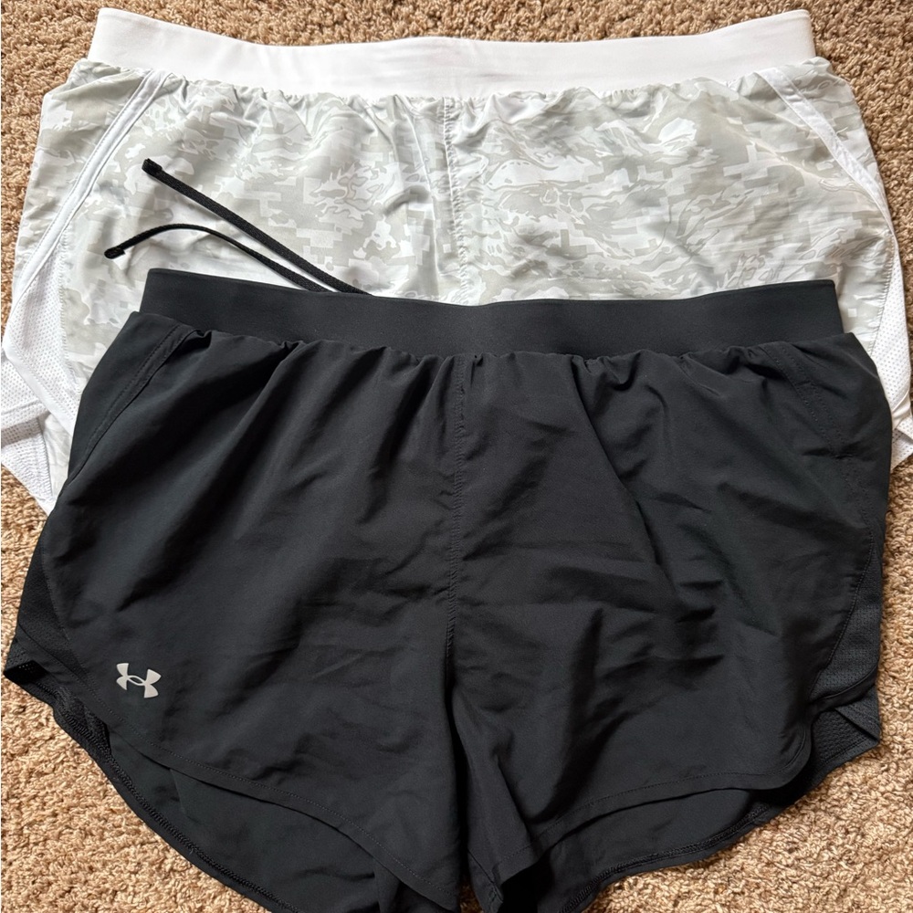 Under Armour Women's Black and Gray Athletic Shorts